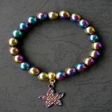 Rainbow Hematite and Star Pendant, Bracelet